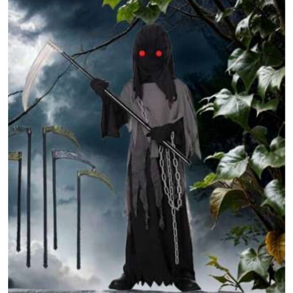Brand New Youth Boys Lomesion Spooky Grim Reaper Halloween Costume  Sz S - Picture 1 of 3